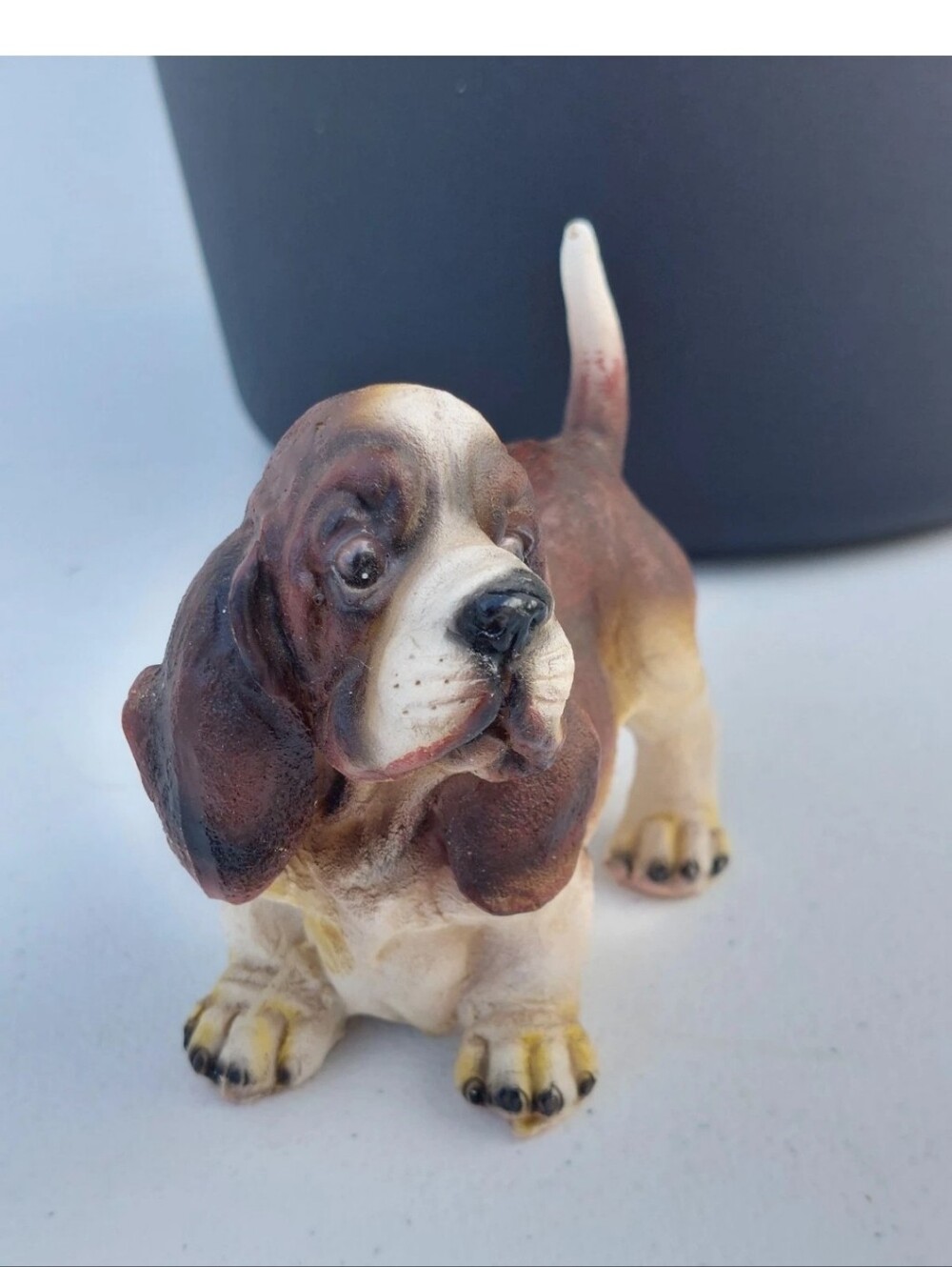 Basset Hound Dog Figurine Resin Female Apprx 3.5"